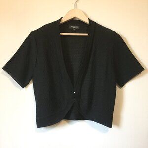 Notations Black Pointelle Knit Bolero Shrug Size XL Witchy